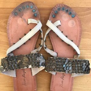Free People Slip on Coin Sandles - Sz 38